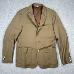 Wills Blazer Mens Medium Brown Classic Two Button Jacket Patch Pockets Casual